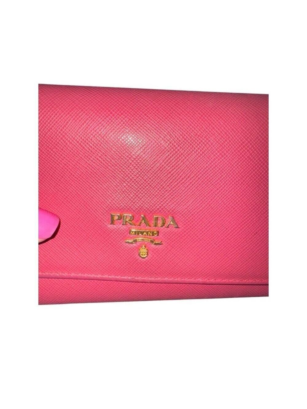 Prada Pink Saffiano tri-Fold Continental Wallet - Picture 9 of 16